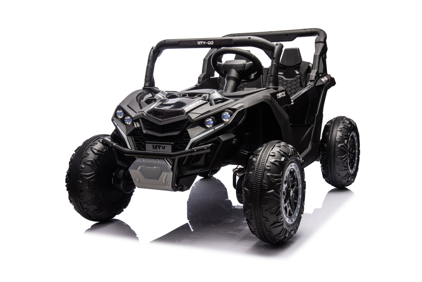 24V Ride on Cars, High/Low Speed Switchable Ride on Toys with Remote Control, 2 Seater Electric Car for Kids with Trunk Storage Space, Bluetooth Music, LED Lights, black