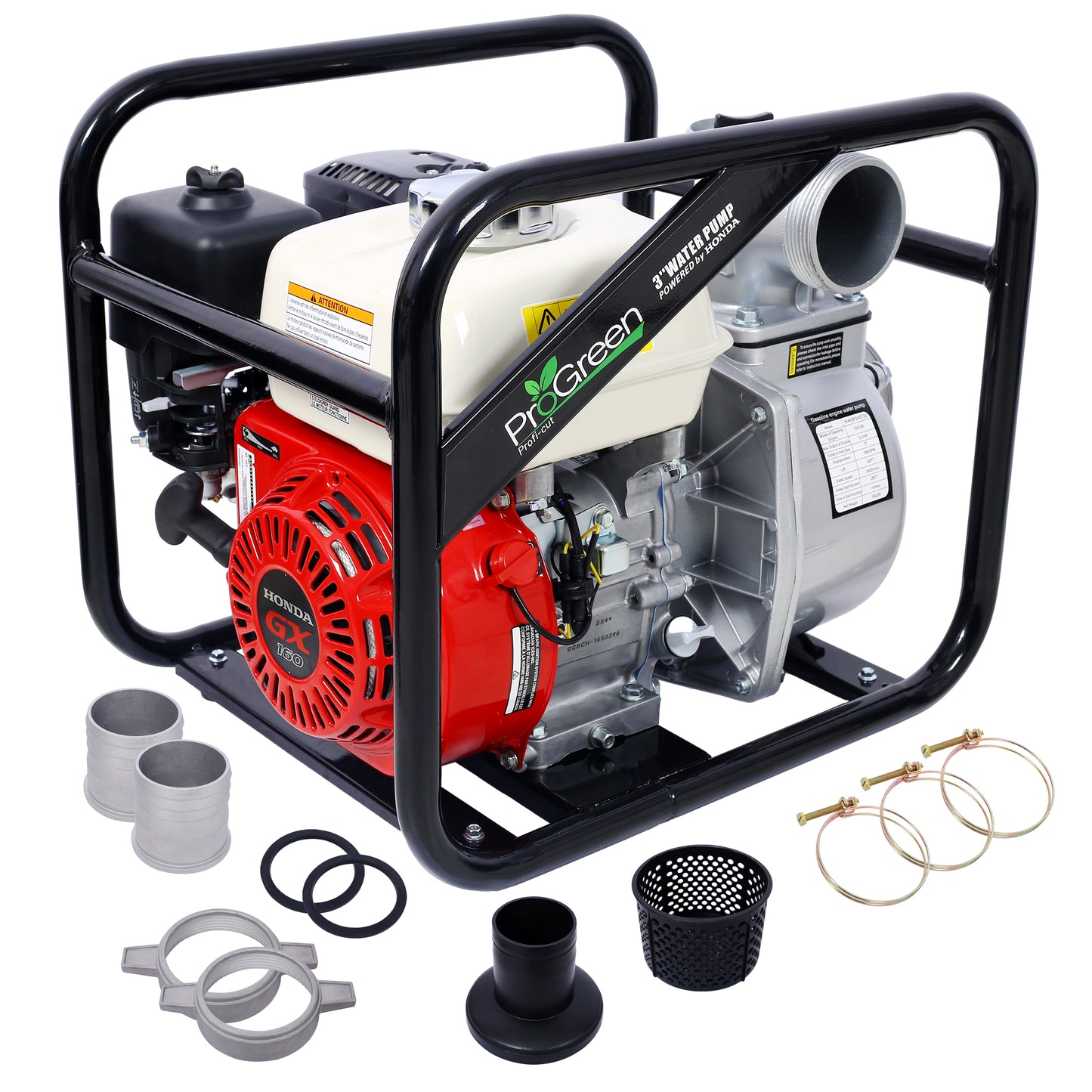 Water Pump 3' 264Gpm ,163cc Honda GX160 Engine, 3IN NPT COUPLER