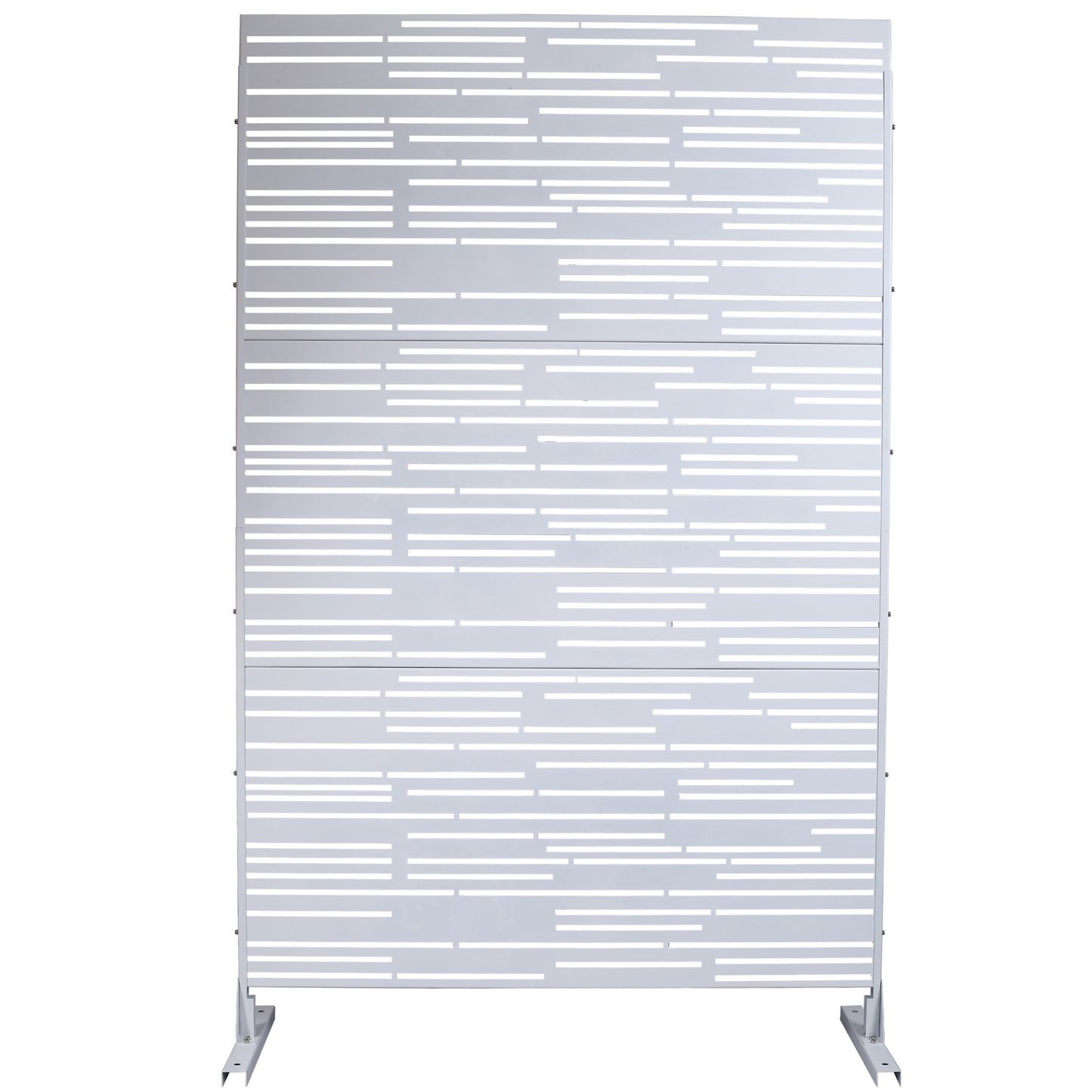 Outdoor & Indoor Privacy Screen Metal Privacy Screen 76' H×48' W, Freestanding Decorative Privacy Screen for Deck Balcony Patio, Privacy Fence Panels for Outside Lawn Garden PS108 WHITE