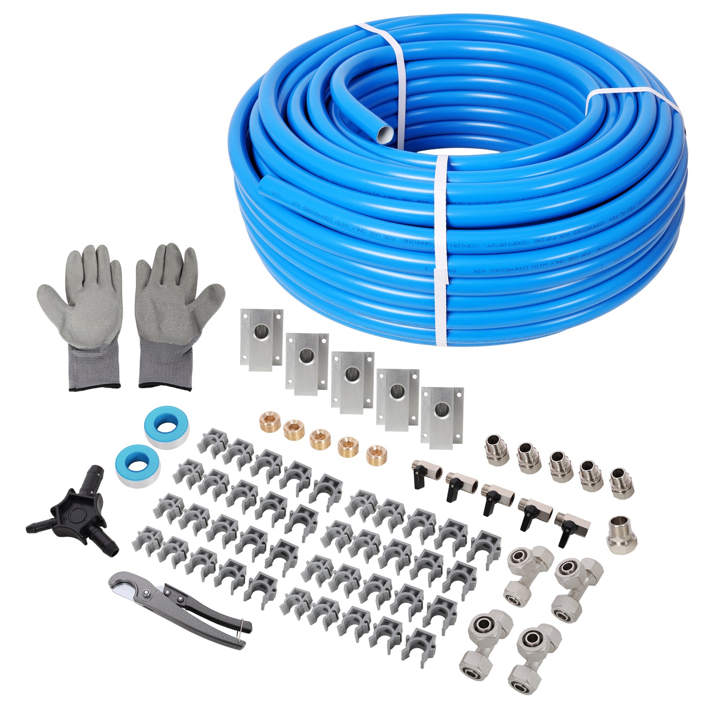 3/4' x 200ft Air Compressor Piping, High Quality PEX-AL-PEX Tubing, Air Hose Kit Air Compressor Accessories,Blue Tubing