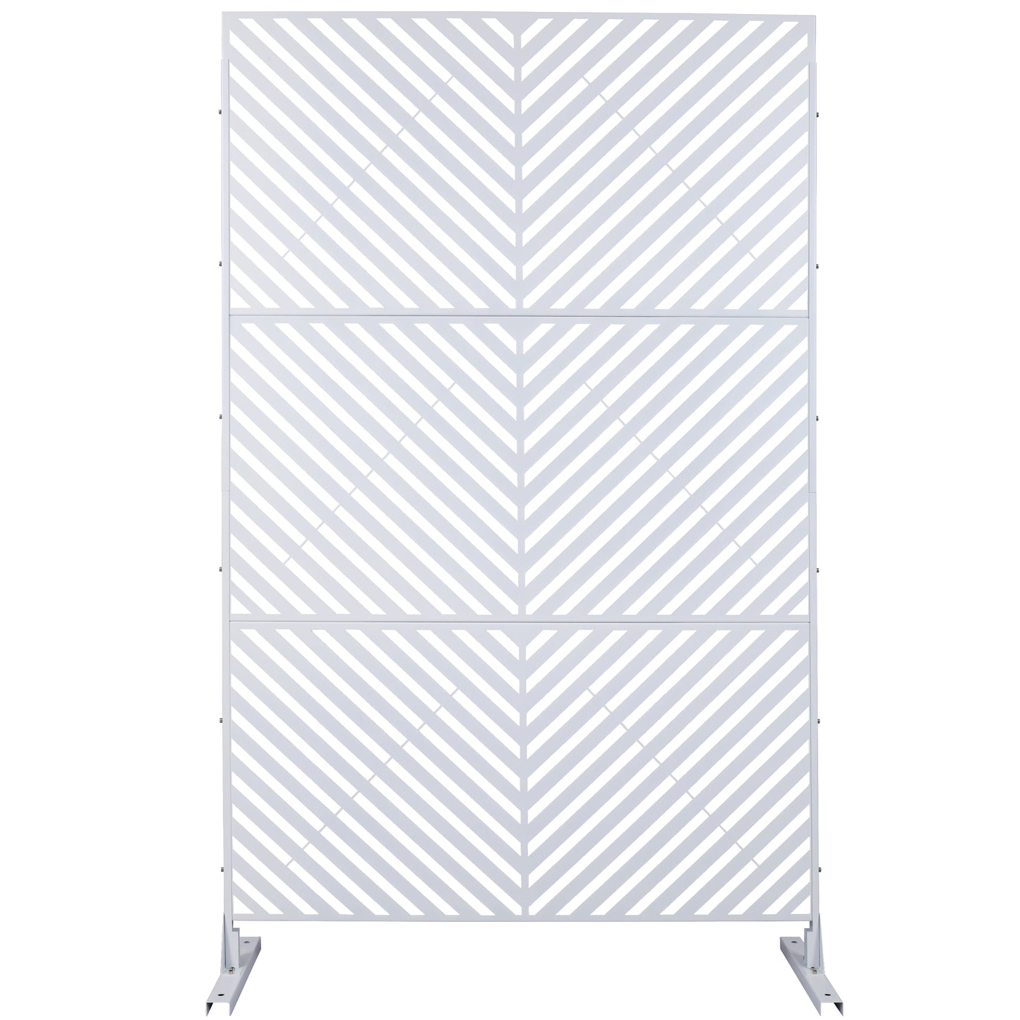 Outdoor & Indoor Privacy Screen Metal Privacy Screen 76' H×48' W, Freestanding Decorative Privacy Screen for Deck Balcony Patio, Privacy Fence Panels for Outside Lawn Garden PS113 WHITE