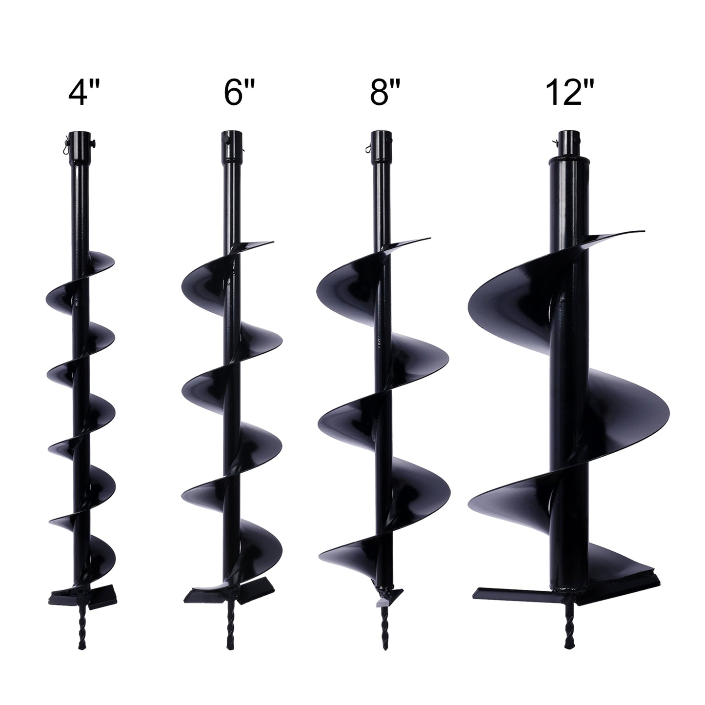 Auger Drill Bit for Planting Hole, Bulb Bedding Digging Post Hole Planting Tool for 3/4' Shaft Auger,Hole Digger Replacement Auger Bits Earth Auger Digging Bit 4 4IN+6IN+8IN+12IN