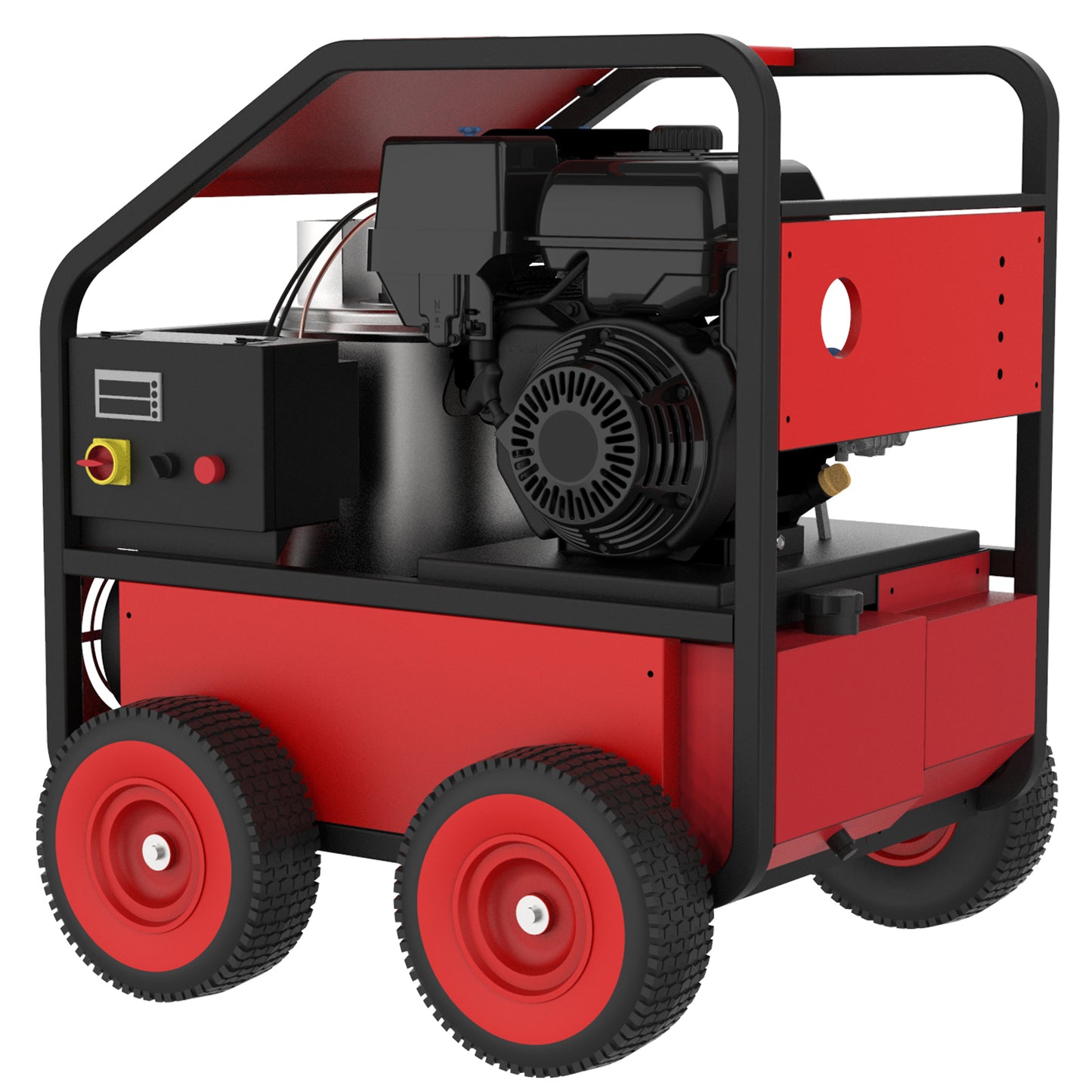 Hot Water Pressure Washer Commercial Movable Gasoline Engine 4 GPM, 4000 PSI, Electric Start