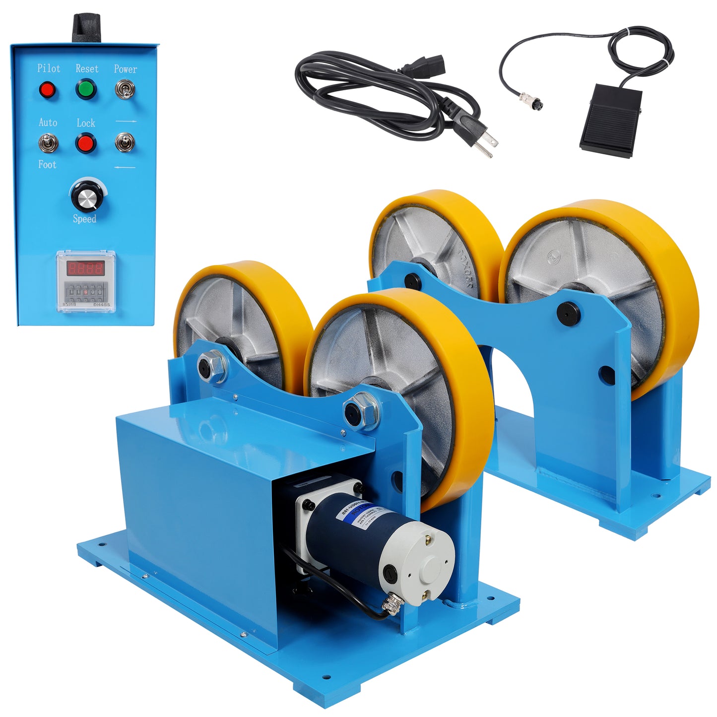110V Turning Rolls Linkage Roller, 1000KG/2205LBS Loading Welding Turning Roll, Rotary Welding Positioner With Control Box And Foot Switch