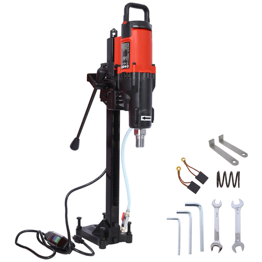 Diamond Core Drilling Machine, 9in Wet&Dry Concrete Core Drill Rig with Stand, 750RPM Speed,9in Drilling Diameter for Concrete Brick Block Stone, 3200W