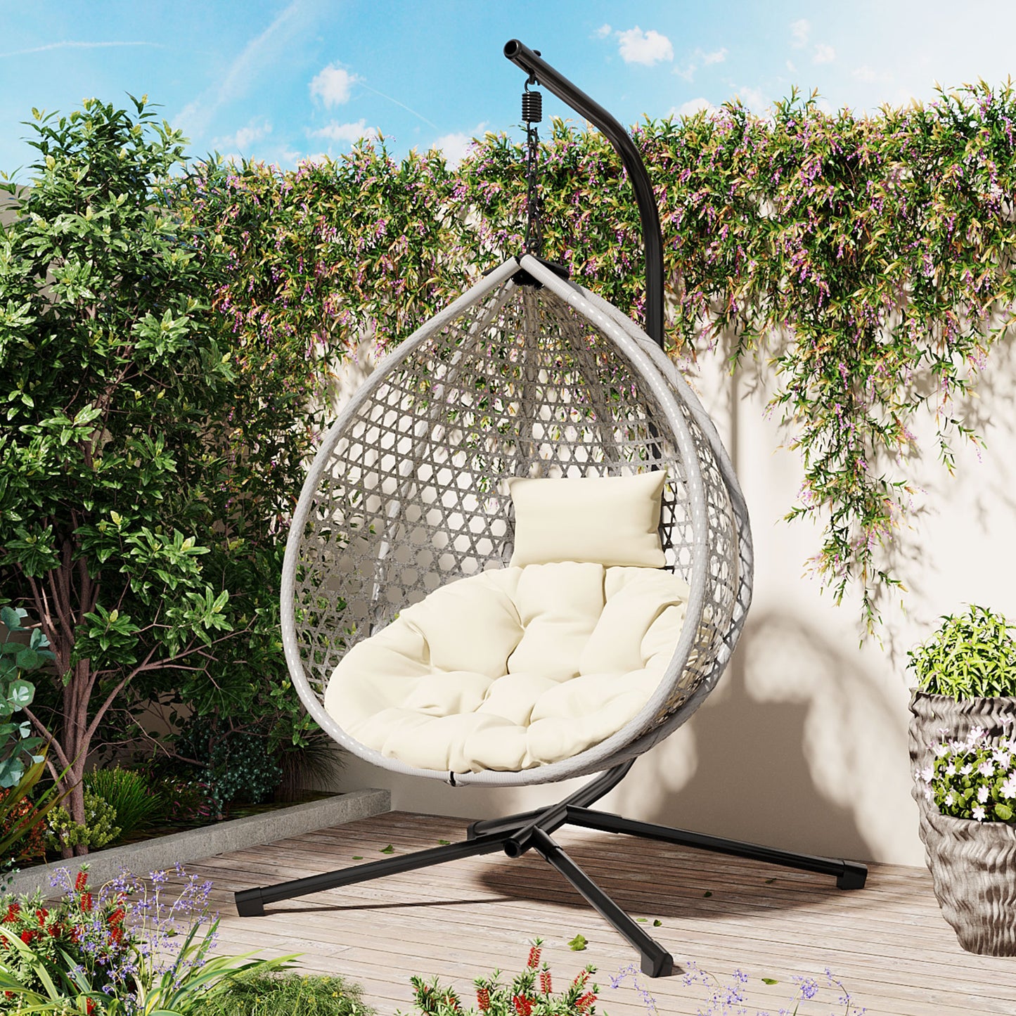 Versatile Hanging Egg Chair for Indoor and Outdoor Use