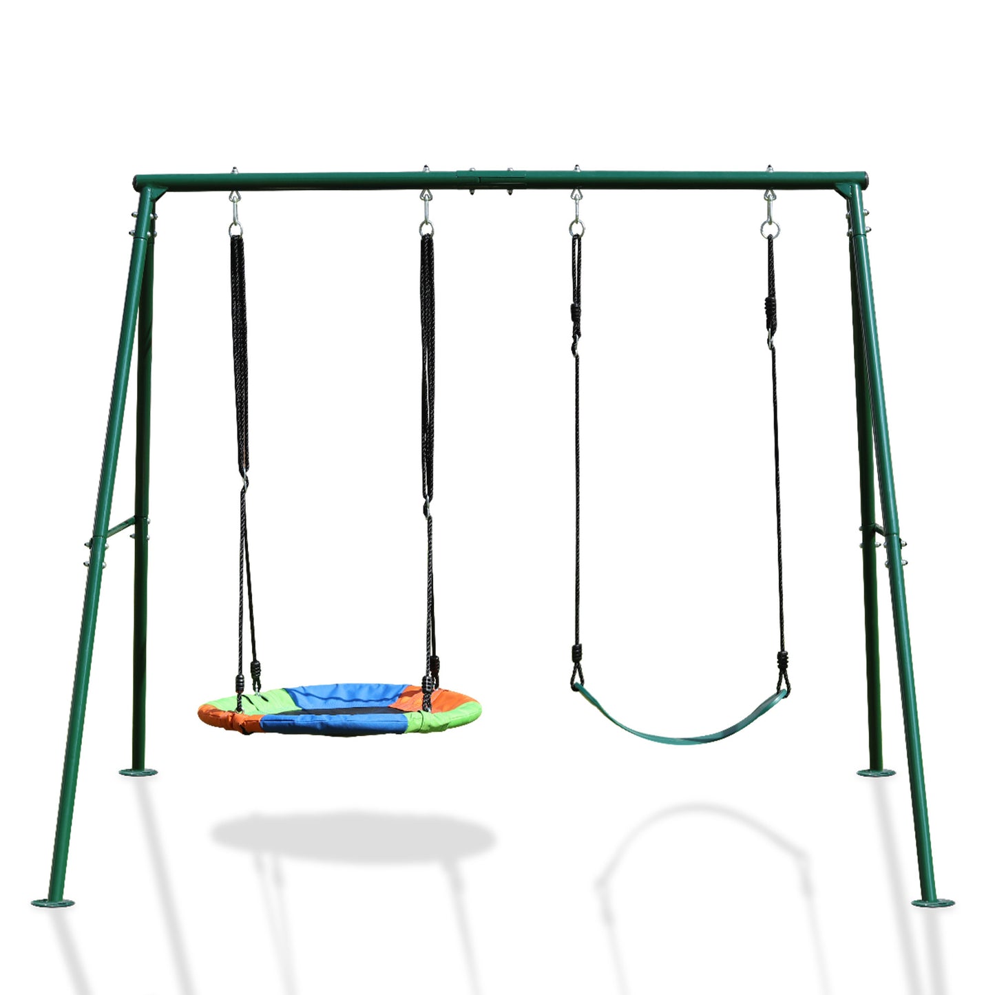 Swing Sets for Backyard 440LBS 2 Seat, Swing with Stand, Swing Set for Kids, 32' Saucer Swing and 26.2' Swing Seat
