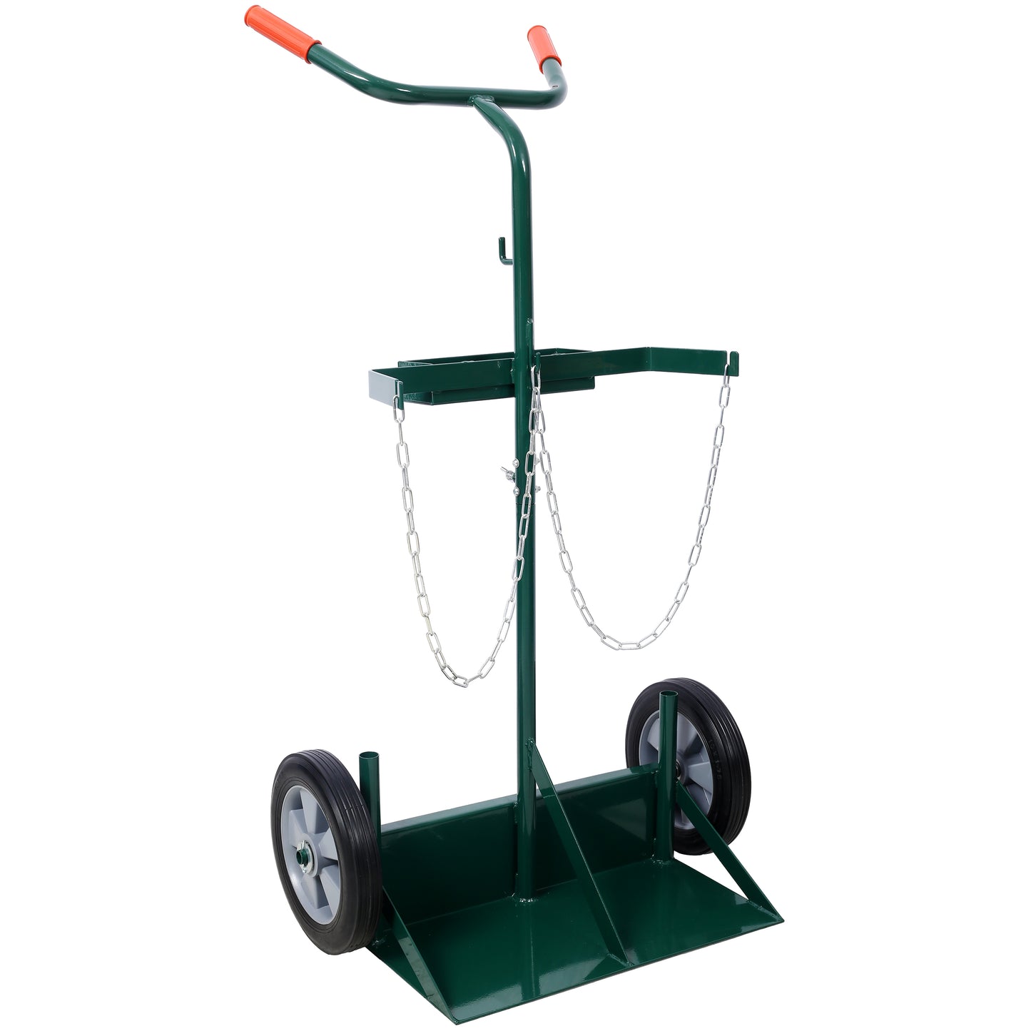 440lbs capacity Cylinder Cart,WELDING CYLINDER HAND TRUCK,Large Dual Oxygen Tank Cart Dolly With 10-Inch Solid Rubber Wheels