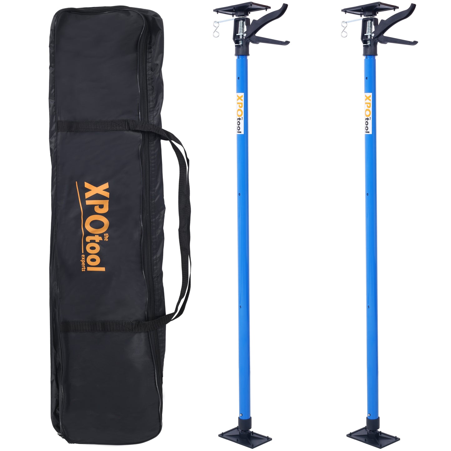 2Pack Adjustable Support Pole,Steel 3rd Hand Support System,Support Rod for Jacks Cargo Bars Drywalls,Cabinet Jacks for Installing Cabinets,Extends from 45 to 114 Inch ,with carrry bag