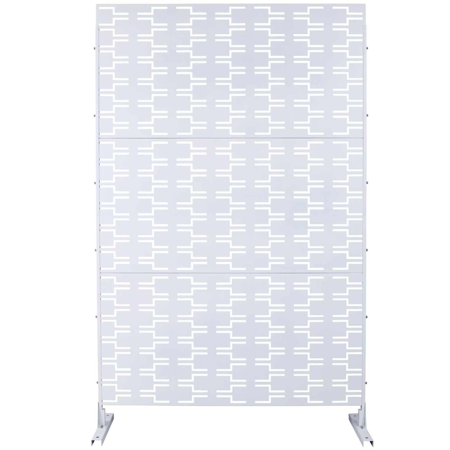 Outdoor & Indoor Privacy Screen Metal Privacy Screen 76' H×48' W, Freestanding Decorative Privacy Screen for Deck Balcony Patio, Privacy Fence Panels for Outside Lawn Garden PS112 WHITE
