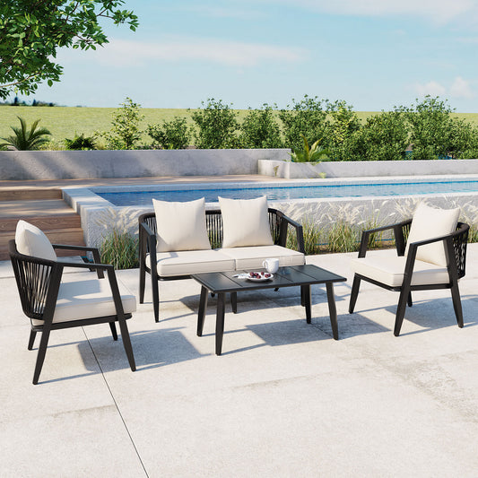 Durable and Comfortable Outdoor Seating Set,Suitable for Patios, Lawns, and Poolsides
