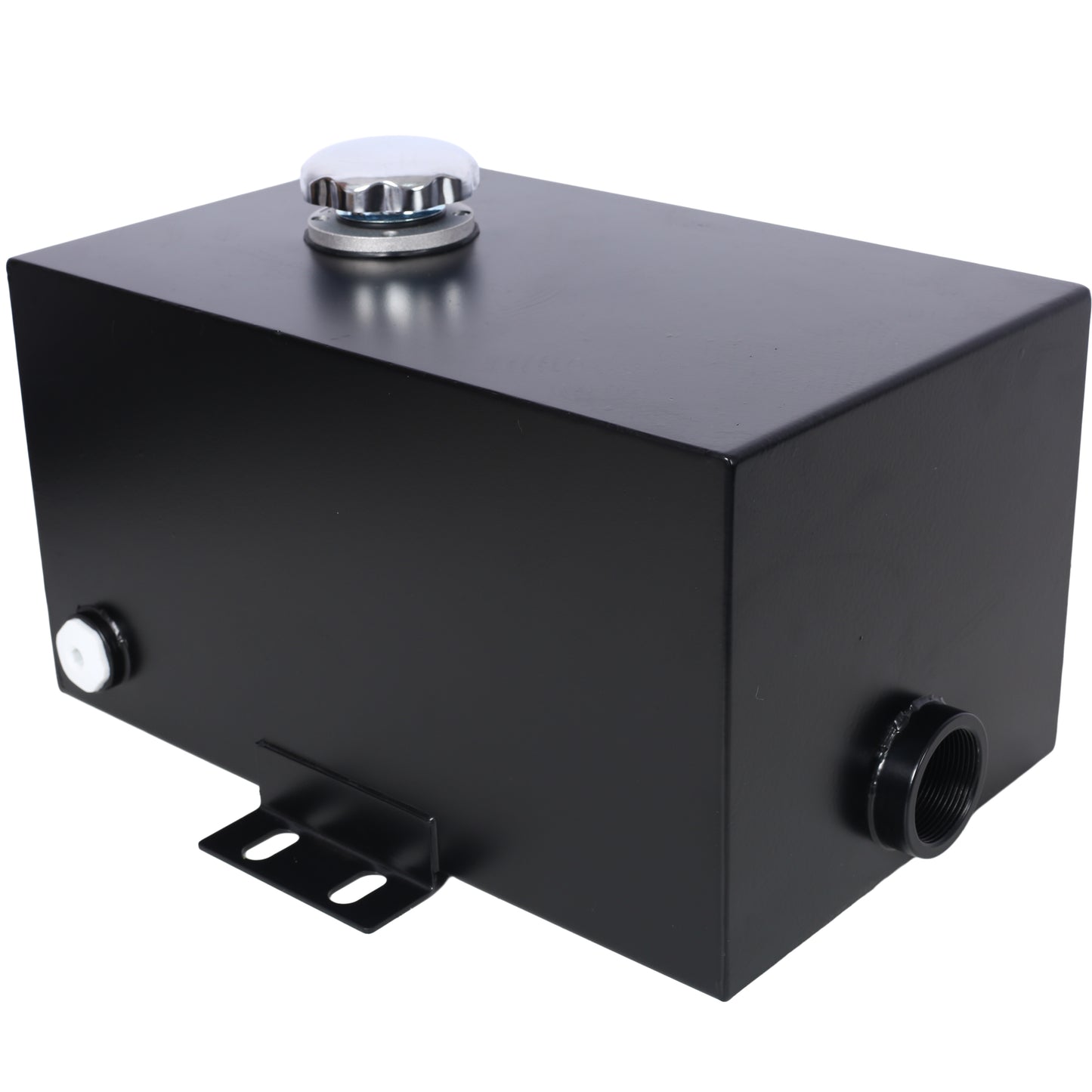 5 Gallon 14 Gauge Steel Hydraulic Fluid Reservoir Tank with Inlet 1-1/2' FNPT and Outlet 3/4' FNPT, Integral Mounting Foot On Each End, Black