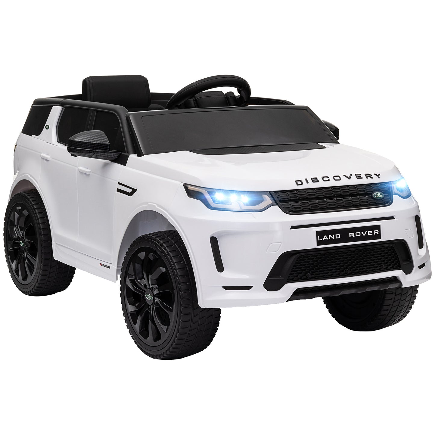 Land Rover Discovery Sport Licensed 12V Kids Ride on Car, Battery Powered Kids Electric Car with Remote Control, Soft Start, LED Lights, Music Horn, 3 Speeds, White