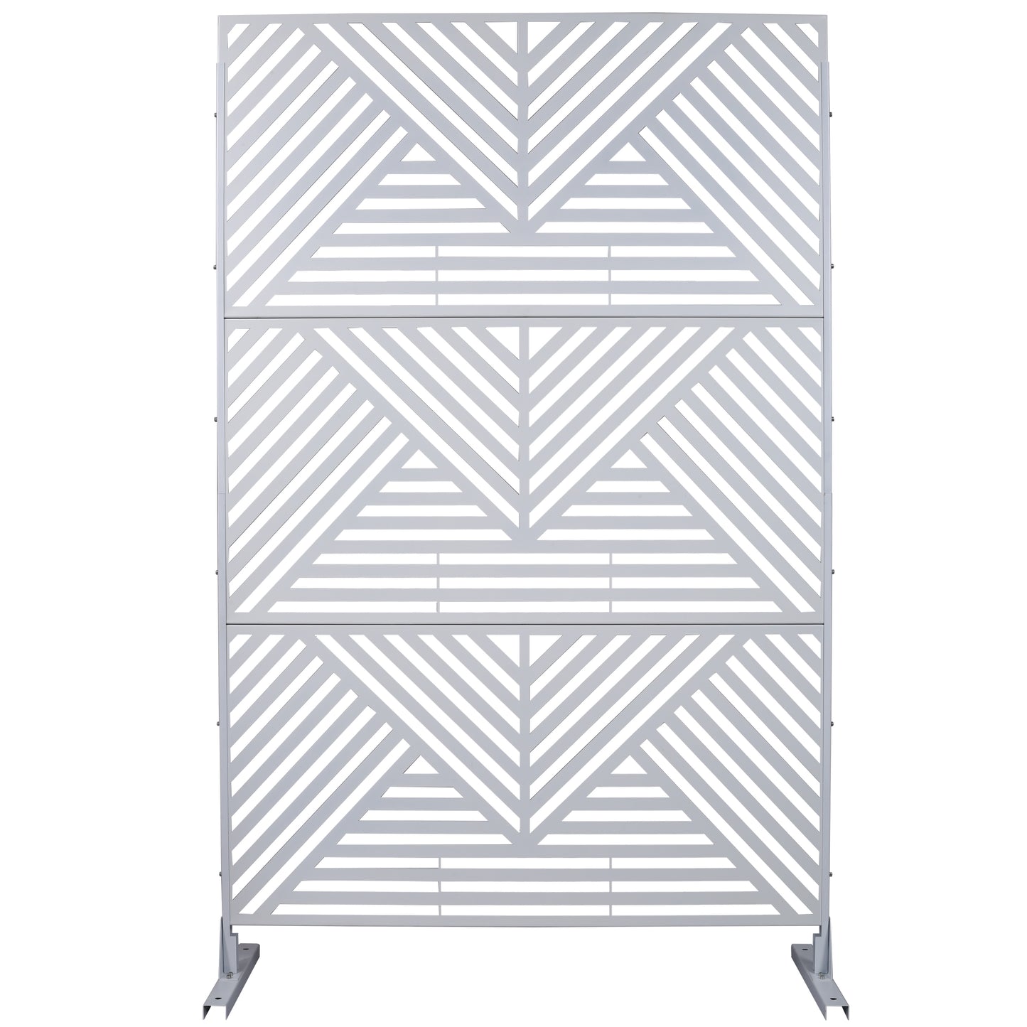 Outdoor & Indoor Privacy Screen Metal Privacy Screen 76' H×48' W, Freestanding Decorative Privacy Screen for Deck Balcony Patio, Privacy Fence Panels for Outside Lawn Garden PS101 WHITE