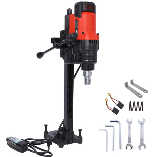 Diamond Core Drilling Machine, 8in Wet&Dry Concrete Core Drill Rig with Stand, 750RPM Speed,8in Drilling Diameter for Concrete Brick Block Stone, 3000W