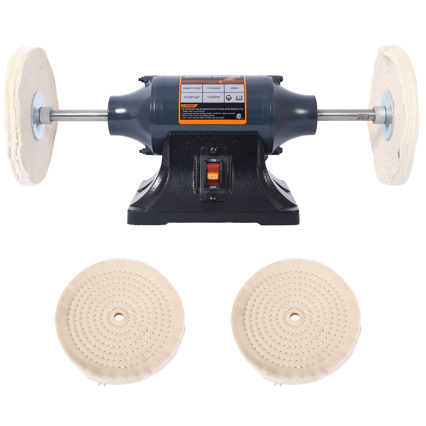 6-Inch Electric Polisher Bench Buffer Grinder - Includes 4PCs 80Ply Thic Buffing Wheels Ideal Benchtop Buffing Machine for Polishing Metal, Jewelry, Knives, Wood, Jade, and Plastic.CSA Certificated