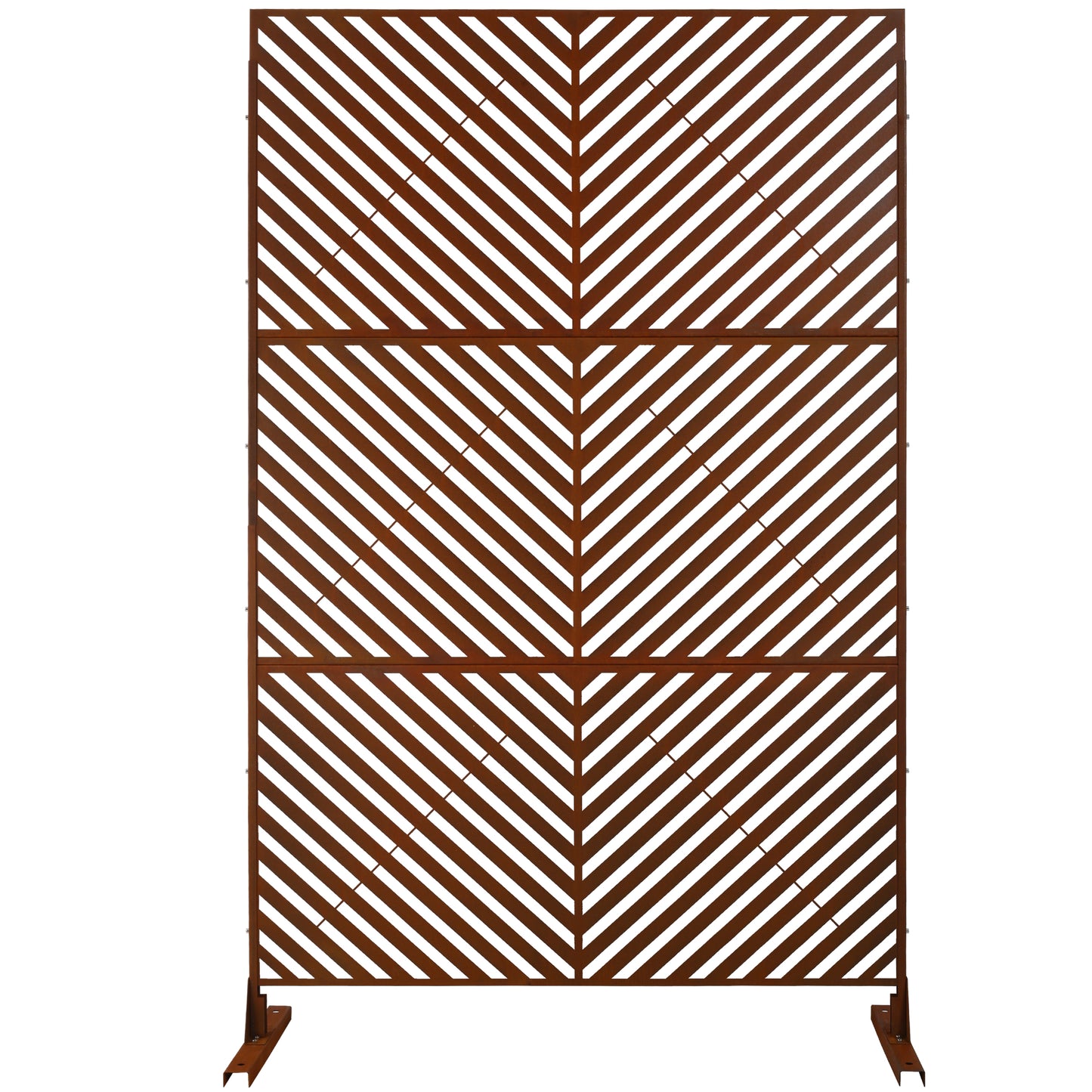 Outdoor & Indoor Privacy Screen Metal Privacy Screen 76' H×48' W, Freestanding Decorative Privacy Screen for Deck Balcony Patio, Privacy Fence Panels for Outside Lawn Garden PS113 RUSTY