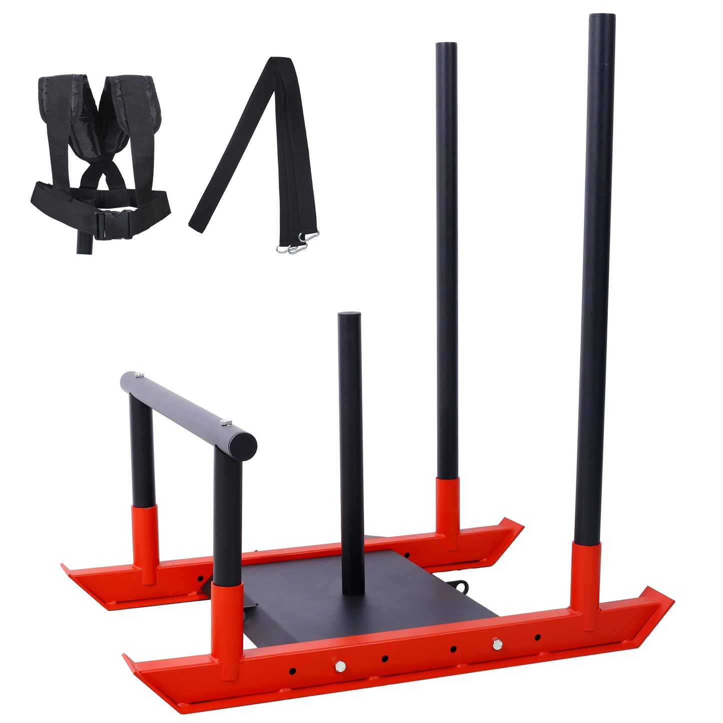 Weight Sled Fitness Sled Fitness Strength Training Sled Speed Training Sled Heavy-Duty Weight Training Equipment for Muscle Building and Explosive Power Suitable for 1'& 2' Weight Plate