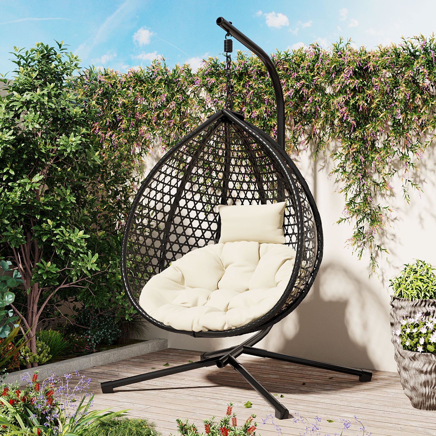 Versatile Hanging Egg Chair for Indoor and Outdoor Use