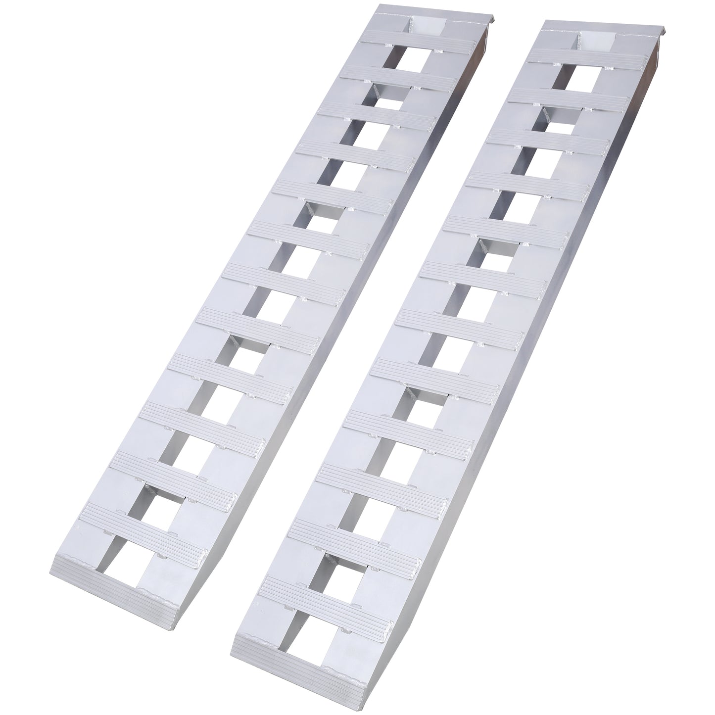 Heavy-Duty Ramps with Top Hook Attaching End, Universal Loading Ramp for Motorcycle, Tractor, ATV/UT 72' X 14' 6600 LBS 1 Pair 2 Ramps Silver Aluminum