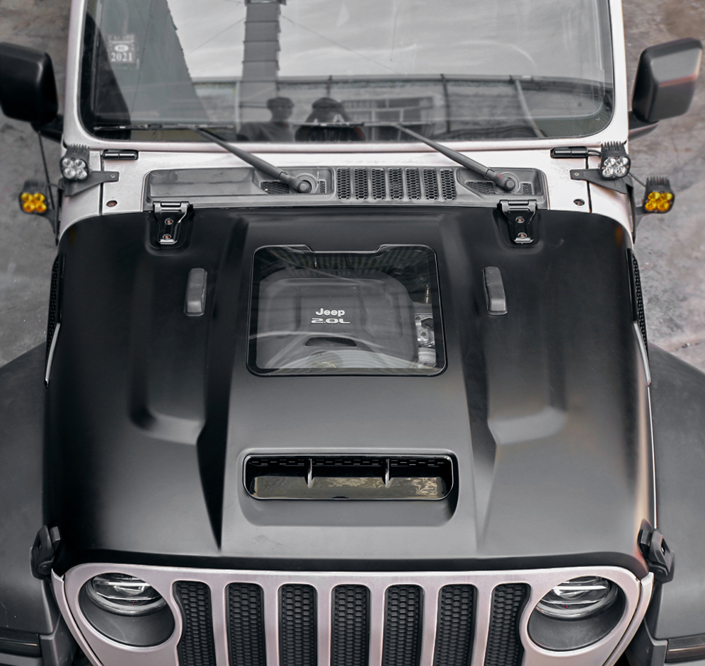 Heat Dispersion Steel Cowl Hood for 2018-2024 Jeep Wrangler Accessories JL JLU & Gladiator JT Replacement Hood Vent (Not for Mojave&392 Model)