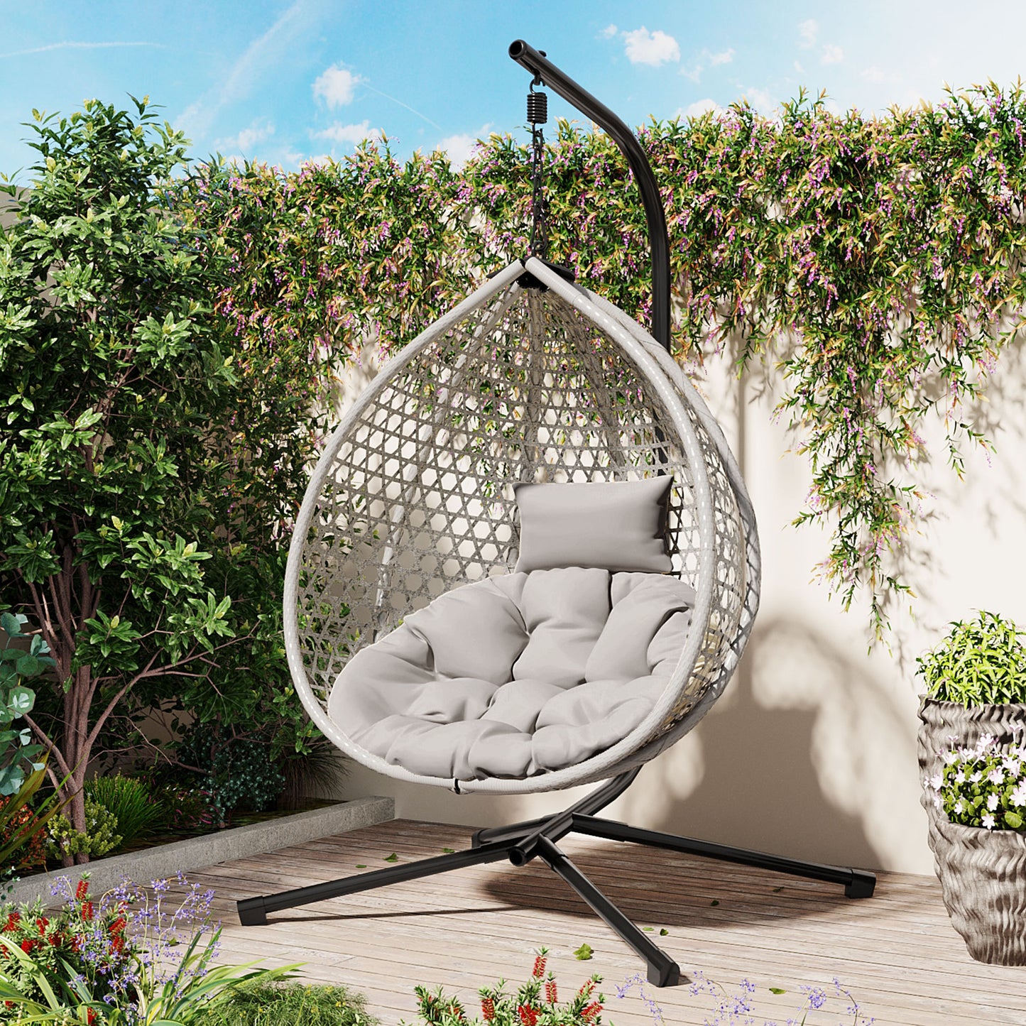 Versatile Hanging Egg Chair for Indoor and Outdoor Use