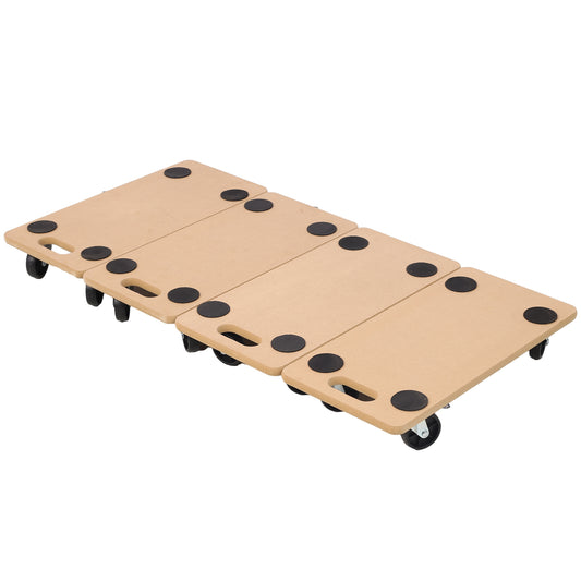 Furniture Moving Dolly, Heavy Duty Wood Rolling Mover with Wheels for Piano Couch Fridge Heavy Items, Securely Holds 500 Lbs (4pcs 22.8' x11.2' Platform)