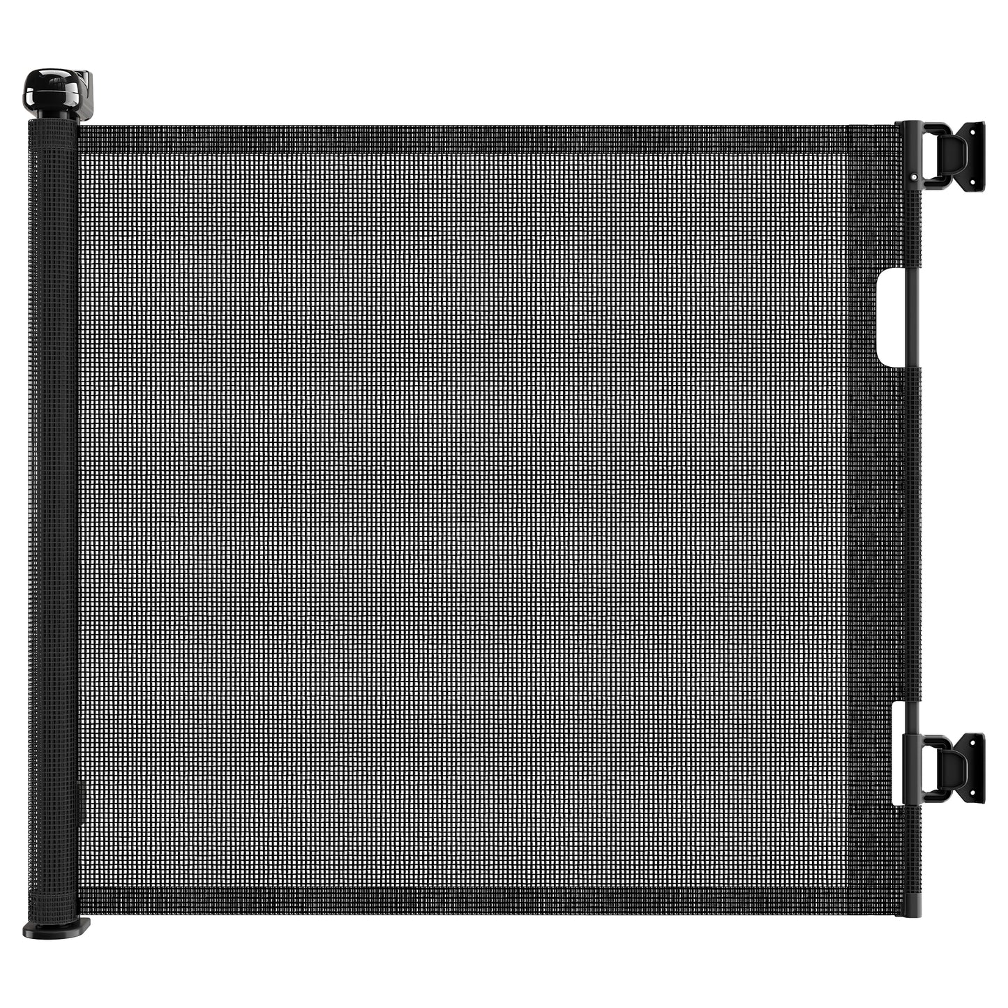 Retractable Baby Gate, Mesh Dog Gate for Doorways, Extends up to 55' Wide, 33' Tall Child Safety Gate for Doorways, Indoor & Outdoors, Stairs, Hallways, Black