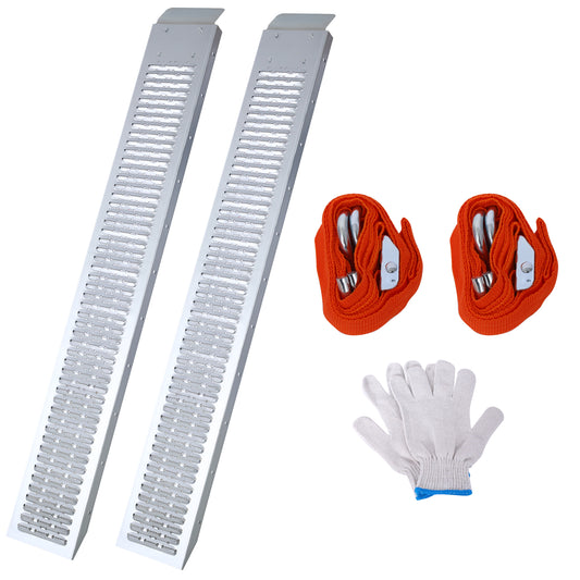 74' L Loading Ramps, 960lbs Capacity Loading Ramps for Pickup Trucks, Steel Motorcycle Ramp, Dirt Bike Ramp for Truck, Lawn Mower, Snowblower, ATV, Quad, Pack of 2 ,with 2pcs tie straps,1pair gloves
