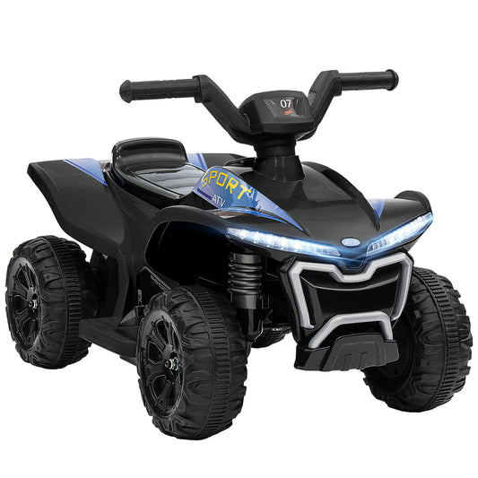 Kids ATV Quad, 6V Ride On Toy with 1.6MPH Max Speed, Rechargeable Battery, 4 Wheeler Battery Powered with Lights, Forward & Reverse for Toddlers, Black