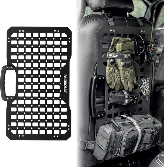TACMOLLE Portable Rigid MOLLE Panel, Tactical Car Back Seat Organizer with Handle, Heavy Duty Car Storage Organizer for Modular Storage