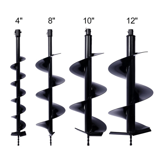 Auger Drill Bit for Planting Hole, Bulb Bedding Digging Post Hole Planting Tool for 3/4' Shaft Auger,Hole Digger Replacement Auger Bits Earth Auger Digging Bit 4IN+8IN+10IN+12IN