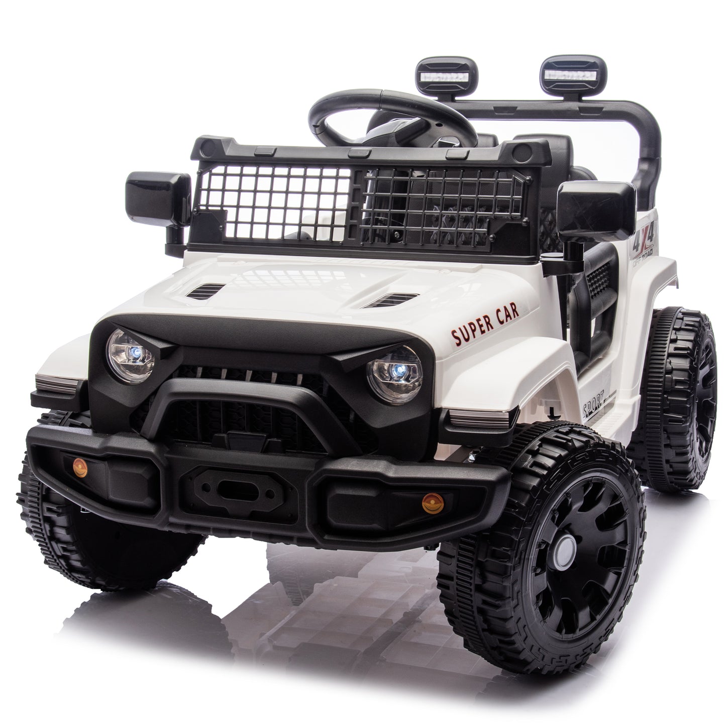 24V Kids Ride on Car W/Parents Control,Four-wheel suspension,2WD,Power display,Bluetooth,MP3,Music,LED headlight,Provide a speed of 1.86-3.11MPH For Kids Aged 2-5 years old.
