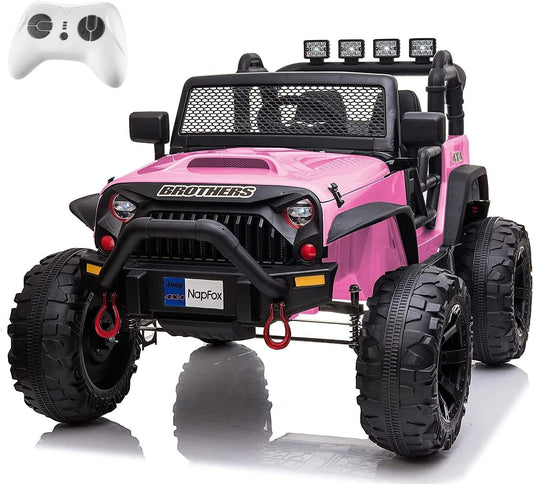 24V Ride on Car Truck with Remote Control, 2 Seater Kids Electric Car, Spring Suspension, 9Ah Battery Powered, 3 Speeds, Double Doors, Music Player