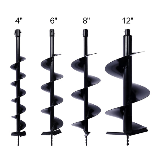 Auger Drill Bit for Planting Hole, Bulb Bedding Digging Post Hole Planting Tool for 3/4' Shaft Auger,Hole Digger Replacement Auger Bits Earth Auger Digging Bit 4 4IN+6IN+8IN+12IN