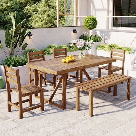 High-quality Acacia Wood Outdoor Table and Chair Set, Suitable for Patio, Balcony, Backyard(old  sku:WY000396AAA)
