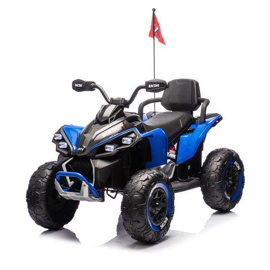 24V Kids Ride On Electric XXXL ATV W/parents Control,Four-wheel shock absorber,English storytelling function,Music,Lights,USB,MP3,Power display,Bluetooth,speeds of 1.24-3.73MPH For Kids Aged 3-12.