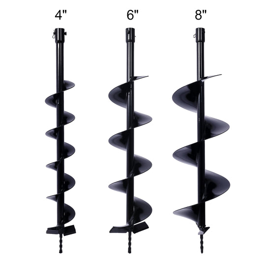 Auger Drill Bit for Planting Hole, Bulb Bedding Digging Post Hole Planting Tool for 3/4' Shaft Auger,Hole Digger Replacement Auger Bits Earth Auger Digging Bit 4IN+6IN+8IN