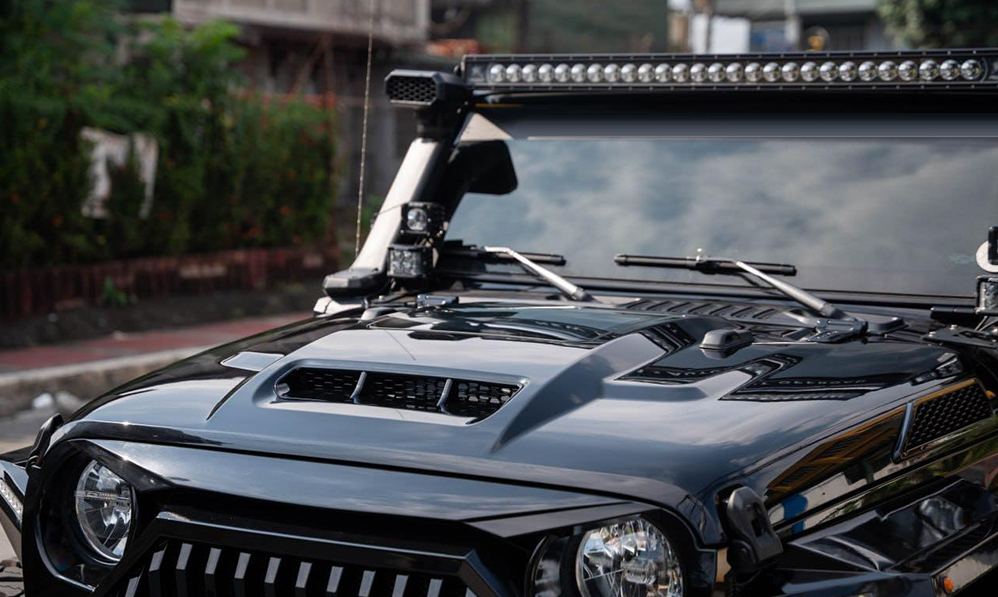 Space-Capsule Style Hood/Heat Dispersion Hood Compatible with 2018-2023 Jeep Wrangler JL JLU & 2020-2023 Gladiator JT Replacement Hood(Not for Mojave&392 Model)