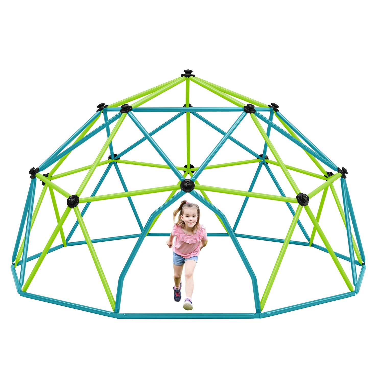 Kids Climbing Dome Tower - 12 ft Jungle Gym Geometric Playground Dome Climber Monkey Bars Play Center, Rust & UV Resistant Steel Supporting 1000 LBS