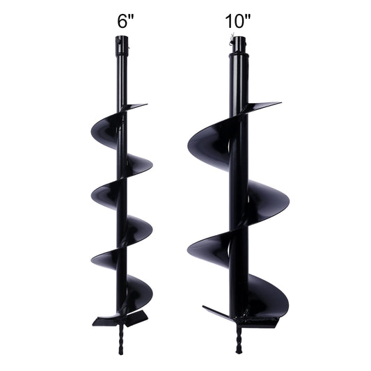 Auger Drill Bit for Planting Hole, Bulb Bedding Digging Post Hole Planting Tool for 3/4' Shaft Auger,Hole Digger Replacement Auger Bits Earth Auger Digging Bit 6IN+10IN