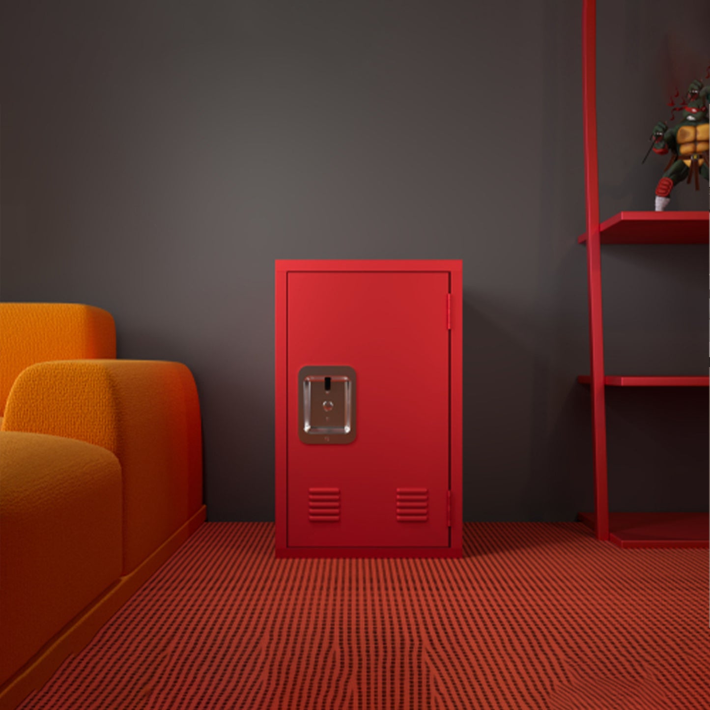 24' H Locker Storage Cabinet, Metal Locker Storage Cabinet with 1 Doors, Small Metal Locker,Lockable Storage Cabinet,for Employees,Office,Kids Locker - Assembly Required (Elegant Red)