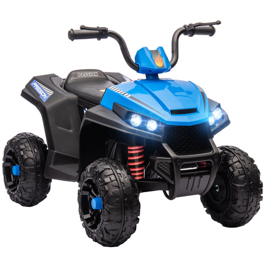 12V Kids ATV, Battery Powered Four Wheeler with Spring Suspension, Forward & Reverse, LED Lights, Music, MP3, Kids Electric Car for Boys Girls, Blue