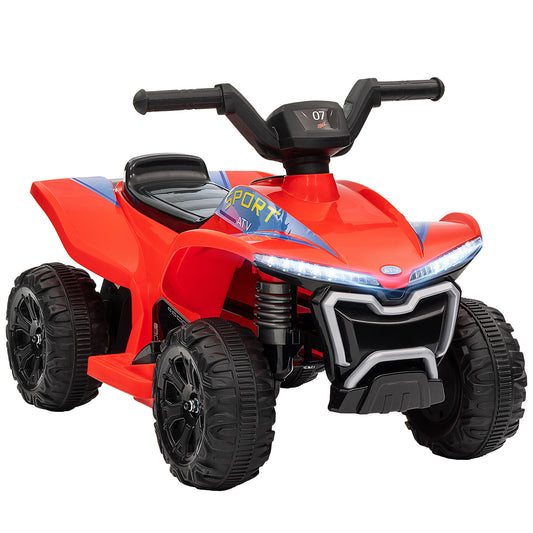 Kids ATV Quad, 6V Ride On Toy with 1.6MPH Max Speed, Rechargeable Battery, 4 Wheeler Battery Powered with Lights, Forward & Reverse for Toddlers, Red