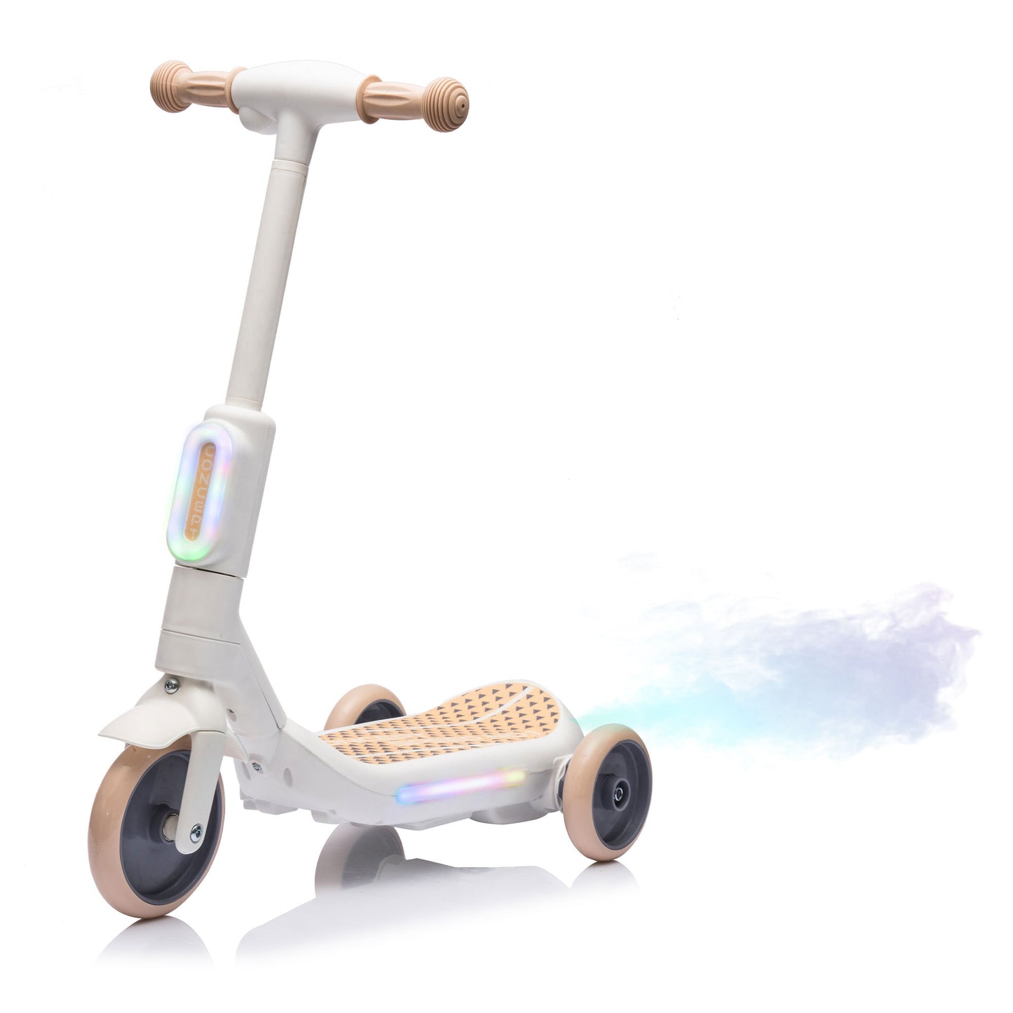 2in1 Kids Ride On Three-Wheel Electric Scooter,Tail Color Lights W/Spray,Wider Pedal,PU Wheels For Effective Floor Protection,Independent Light Switch With Music,One Button Acceleration For Kids 3+