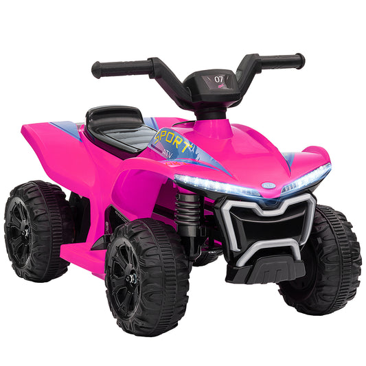Kids ATV Quad, 6V Ride On Toy with 1.6MPH Max Speed, Rechargeable Battery, 4 Wheeler Battery Powered with Lights, Forward & Reverse for Toddlers, Pink