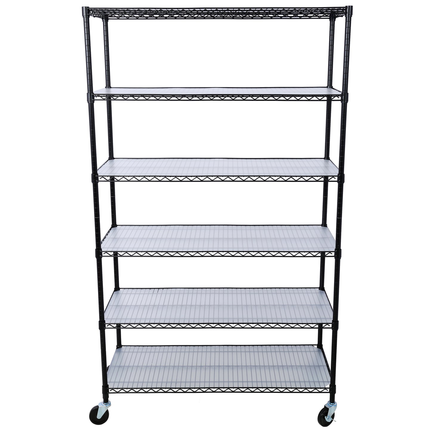 6 Tier 6000lbs Capacity NSF Metal Shelf Wire Shelving Unit, Heavy Duty Adjustable Storage Rack with Wheels & Shelf Liners for Commercial Grade Utility Steel Storage Rack, Black - 82'H x 48'L x 18'D