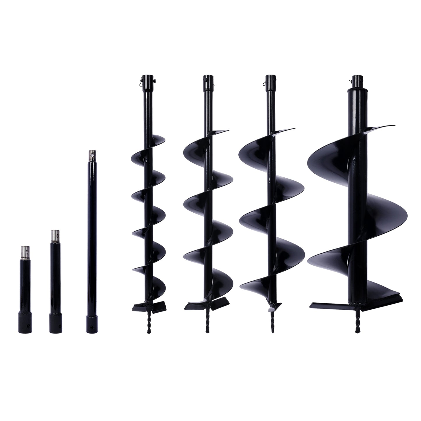 Auger Drill Bit for Planting Hole, Bulb Bedding Digging Post Hole Planting Tool for 3/4' Shaft Auger,Hole Digger Replacement Auger Bits Earth Auger Digging Bit 4IN+6IN+8IN+12IN+ROD KIT