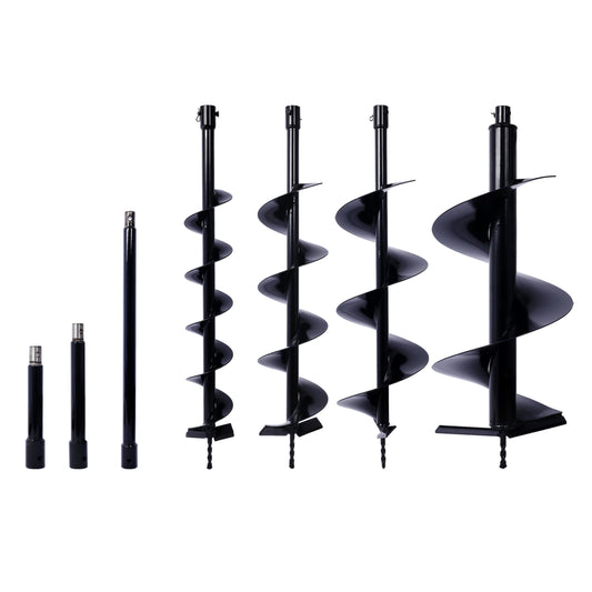 Auger Drill Bit for Planting Hole, Bulb Bedding Digging Post Hole Planting Tool for 3/4' Shaft Auger,Hole Digger Replacement Auger Bits Earth Auger Digging Bit 4IN+6IN+8IN+12IN+ROD KIT