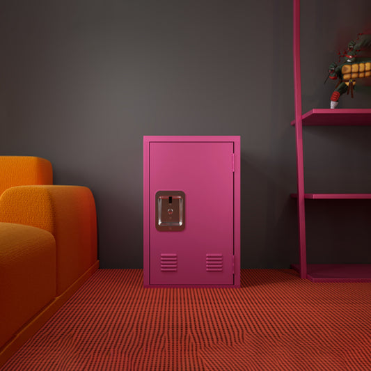 24' H Locker Storage Cabinet, Metal Locker Storage Cabinet with 1 Doors, Small Metal Locker,Lockable Storage Cabinet,for Employees,Office,Kids Locker - Assembly Required (Rose Red),Easy Assembly